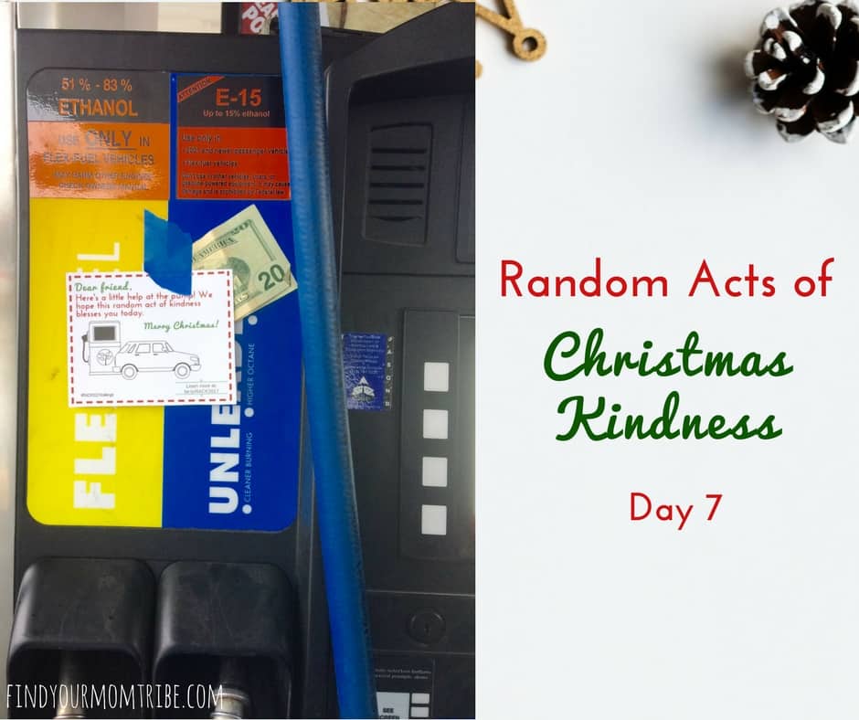 Who wouldn't love to find some cash at the gas pump?! Random Acts of Christmas Kindness + free kindness cards! #Christmas #Randomactsofkindness #FreeChristmasPrintables #RACK #spreadkindness #beablessing