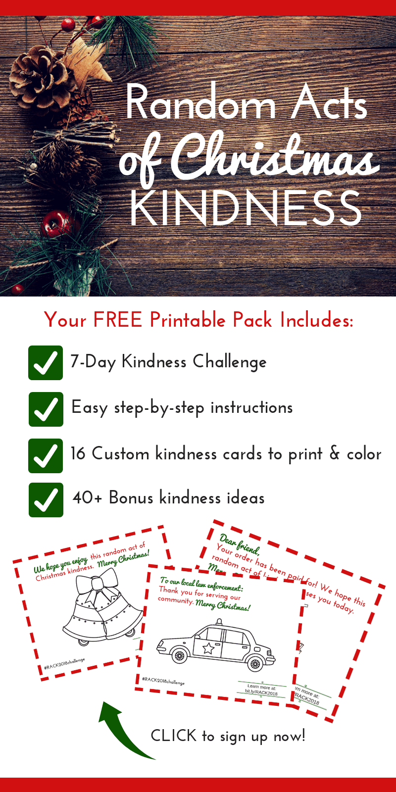 Random Acts of Christmas Kindness Free Printables 2018