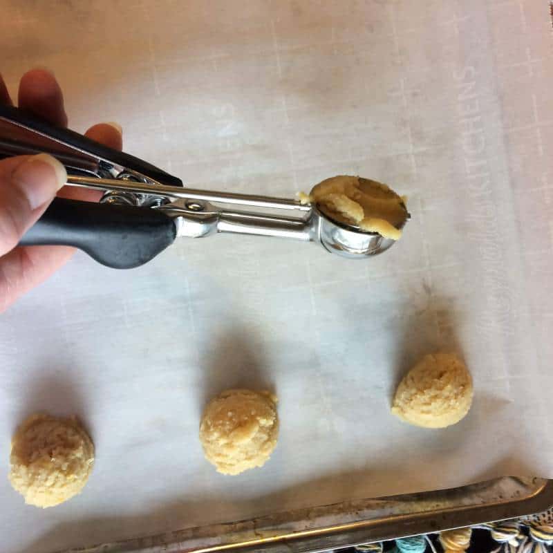 Scooping lemon cookies