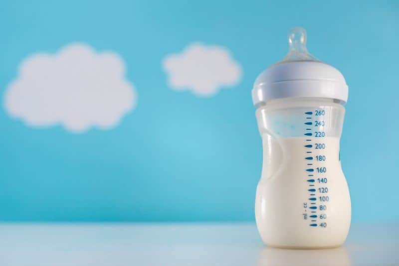 Baby milk in a baby bottle