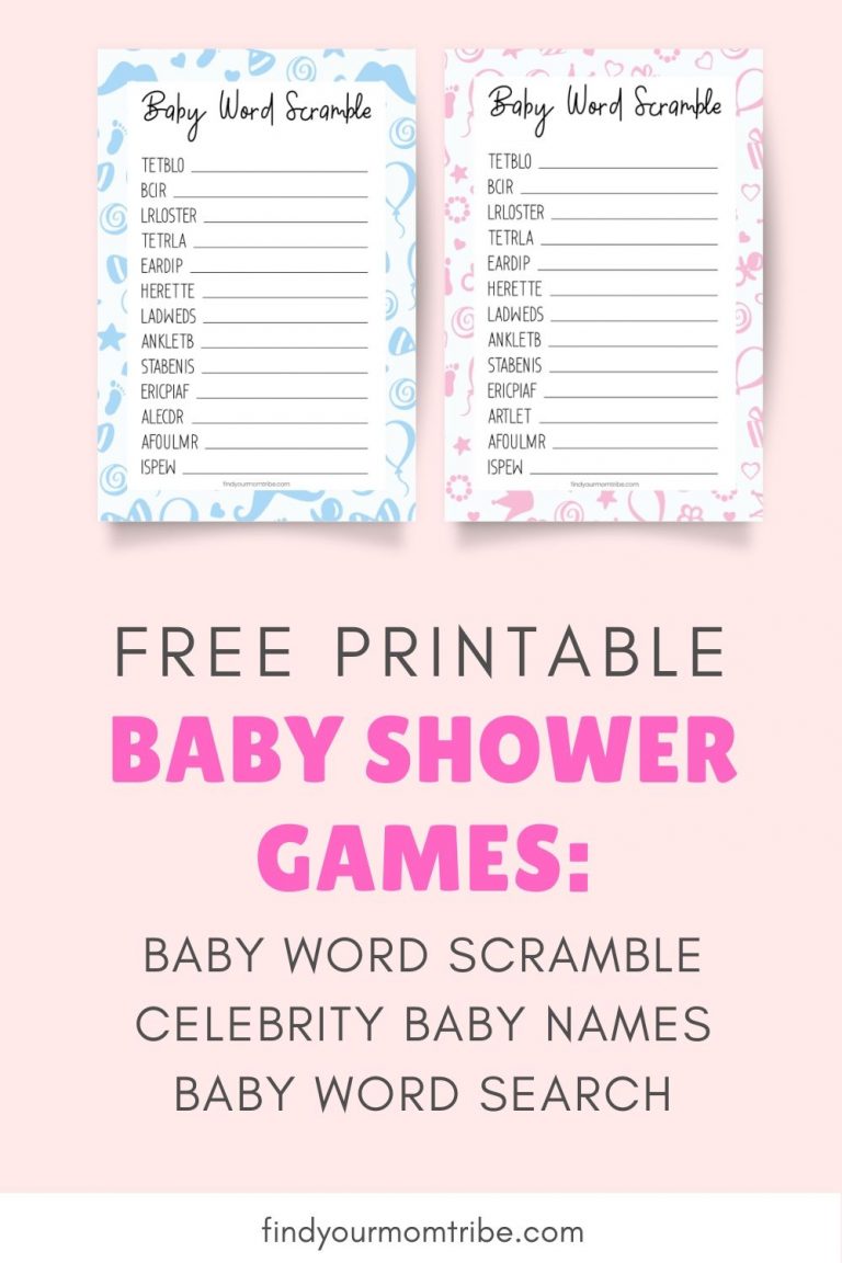 fun free printable baby shower word scramble game