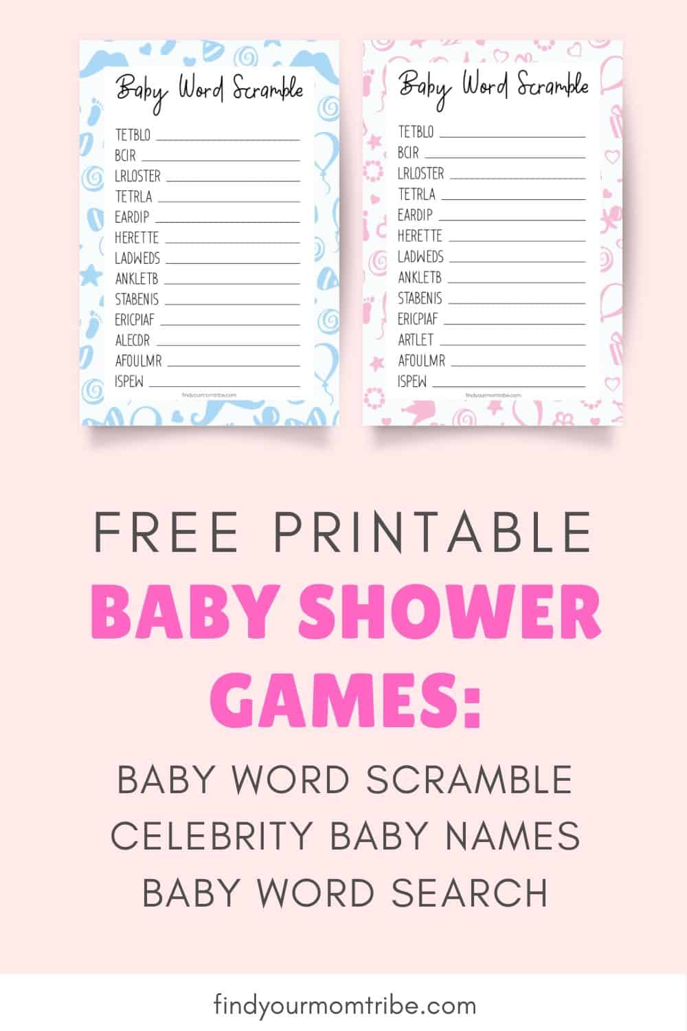 Free Printable Baby Shower Games Pinterest