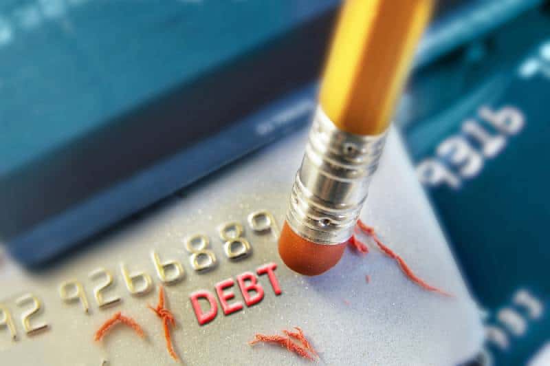 pencil erasing credit card _debt_