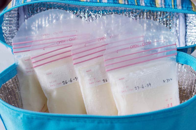 breast milk frozen in storage bags for baby