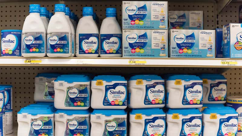 Similac Advance Infant Formula milk with Iron on the shell in store