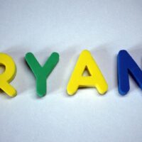 the name ryan in colorful letters